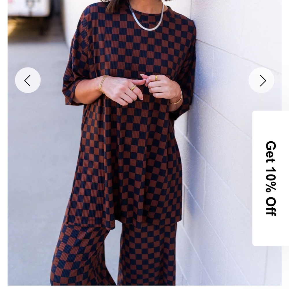 DRESSED IN LALA Checkered Playsuit SET